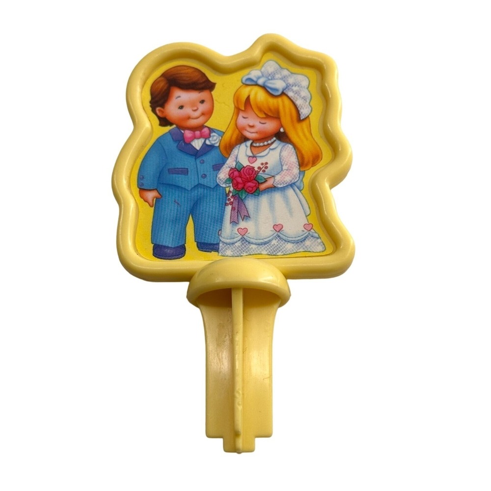 Vtg Fisher Price Cake Topper Bride & Groom Figurine Wedding Fun candle Food